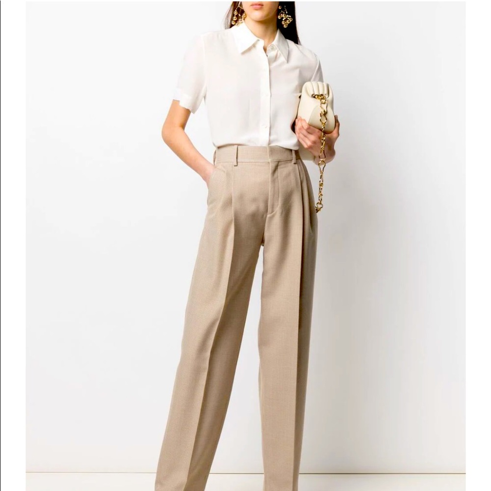 Equipment short sleeve silk shirt off white